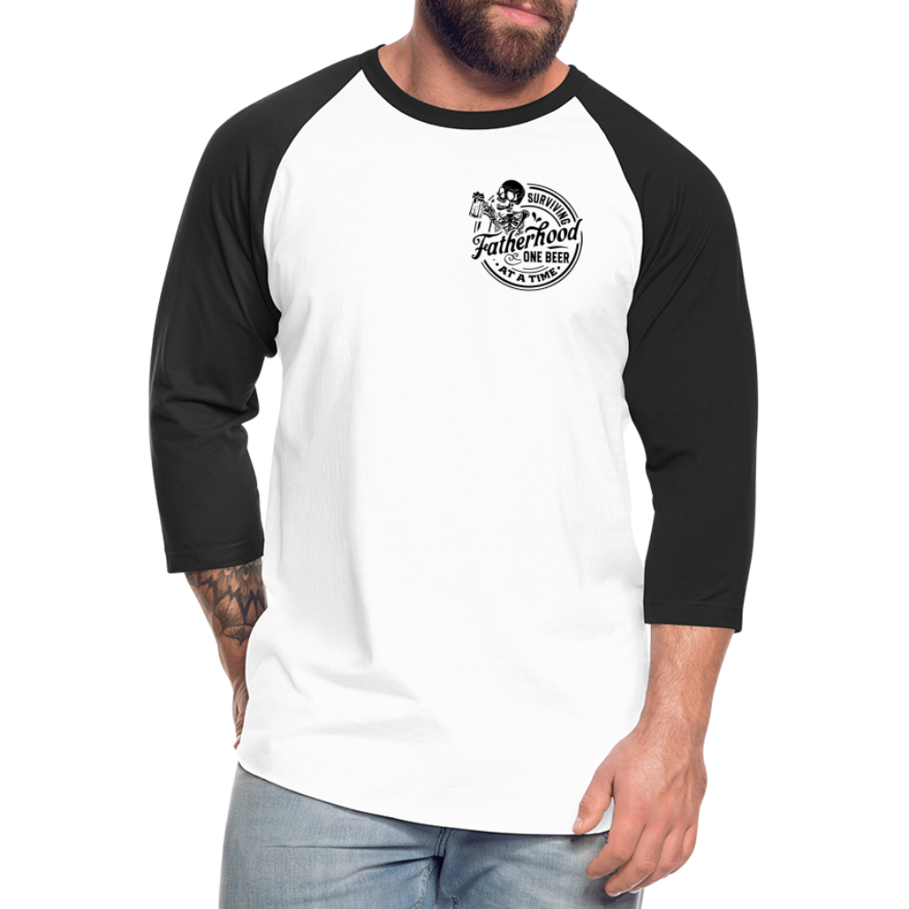 The Beer Dad Raglan - white/black