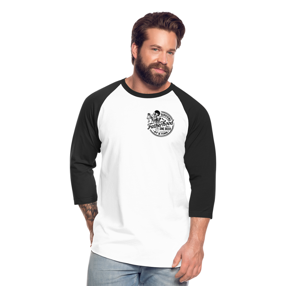 The Beer Dad Raglan - white/black