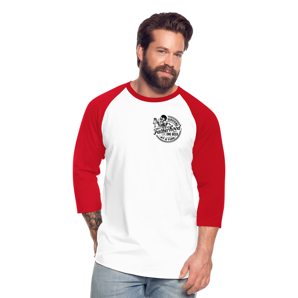 The Beer Dad Raglan - white/red