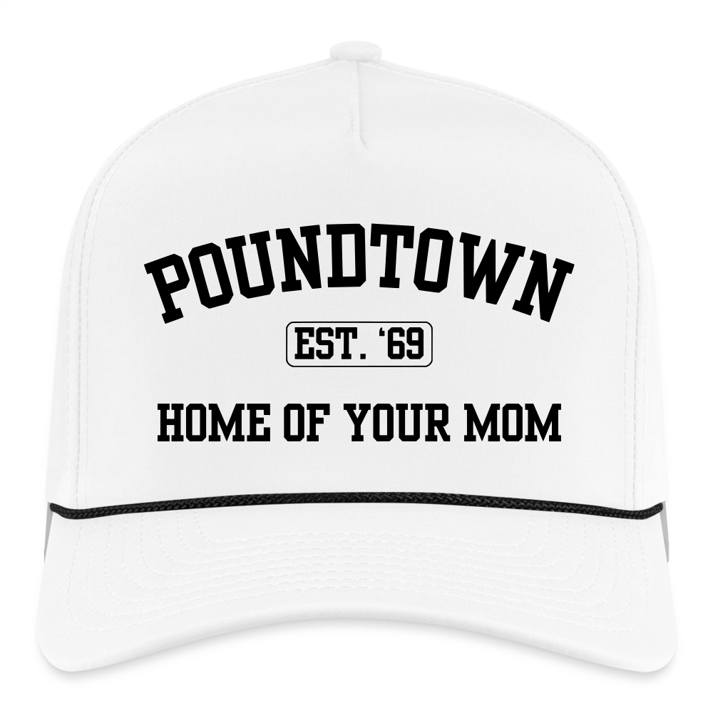 Pound town mom Rope Cap - white/black