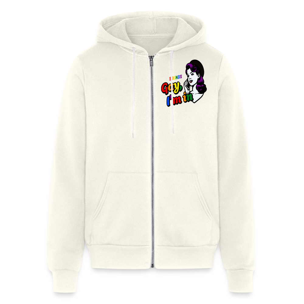 Sounds Gay Bella + Canvas Unisex Full Zip Hoodie - vintage white