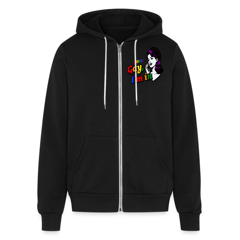 Sounds Gay Bella + Canvas Unisex Full Zip Hoodie - black
