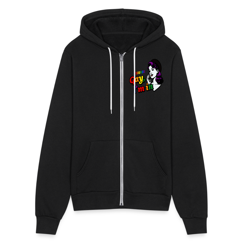 Sounds Gay Bella + Canvas Unisex Full Zip Hoodie - black