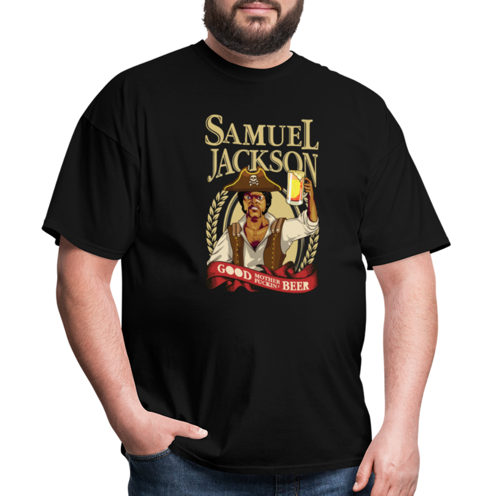 Samuel Jackson Fathers Day Beer Funny Unisex Classic T-Shirt - black