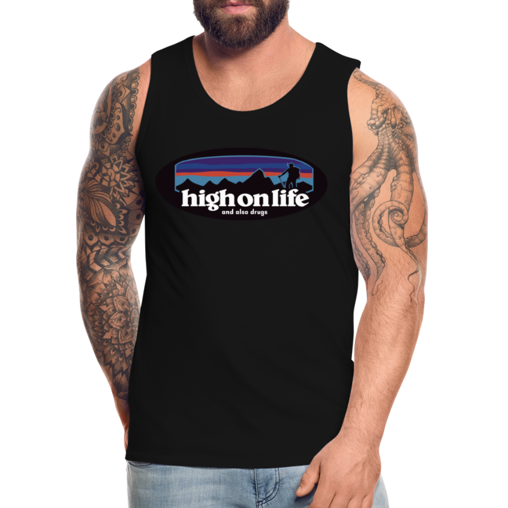 High on life funny rave lake summer Men’s Premium Tank - black