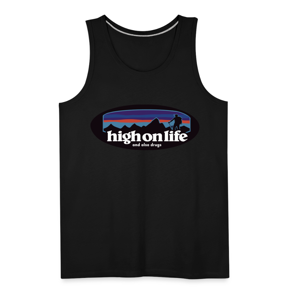 High on life funny rave lake summer Men’s Premium Tank - black