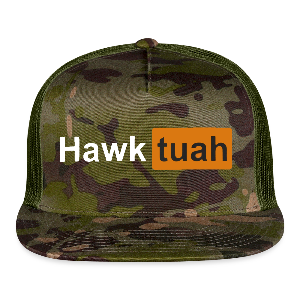 Hawk Tuah Hub Trucker Cap - MultiCam\green