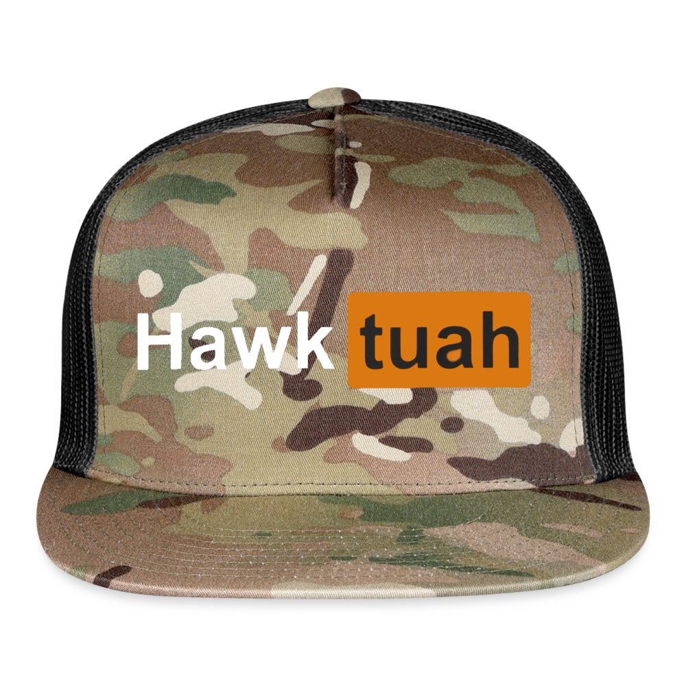 Hawk Tuah Hub Trucker Cap - MultiCam\black