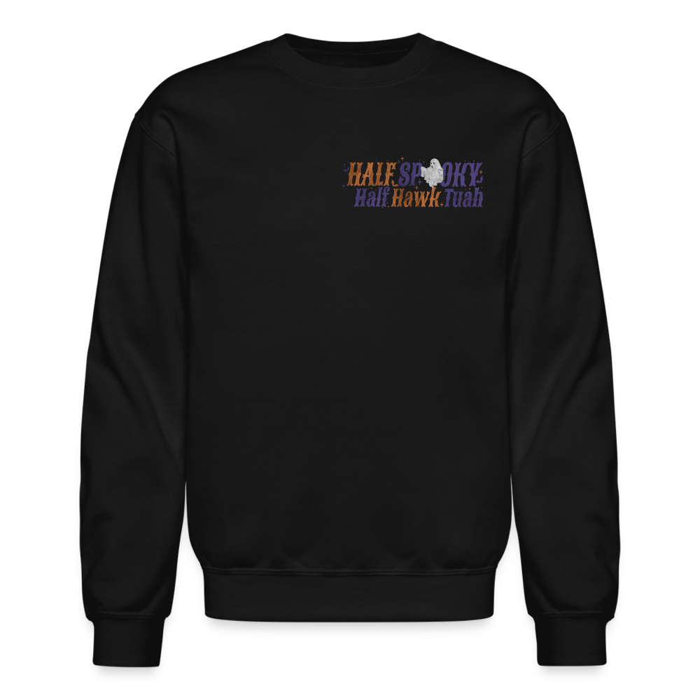 Hawk Tuah Spooky Season Crewneck Sweatshirt - black