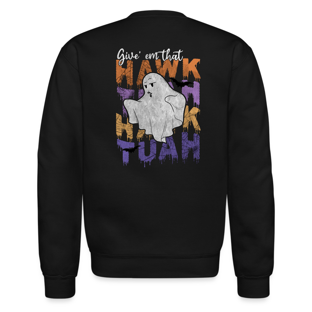 Hawk Tuah Spooky Season Crewneck Sweatshirt - black