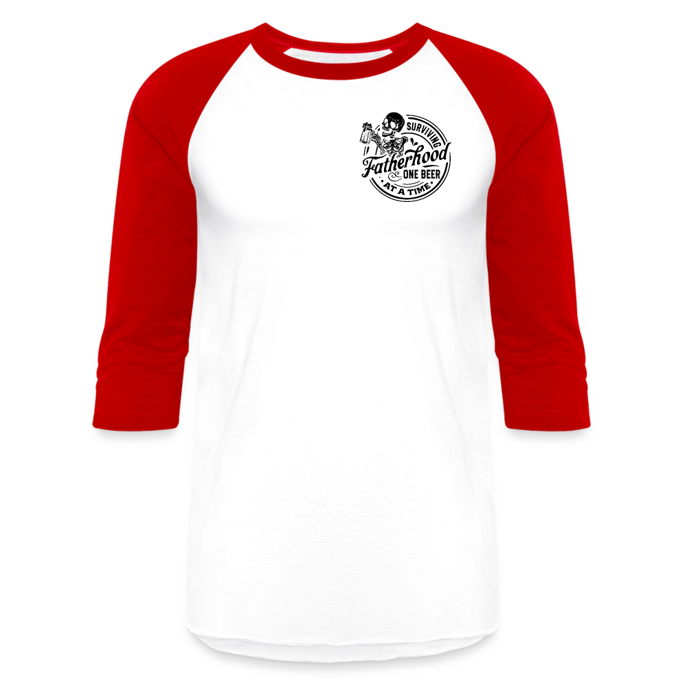 The Beer Dad Raglan - white/red