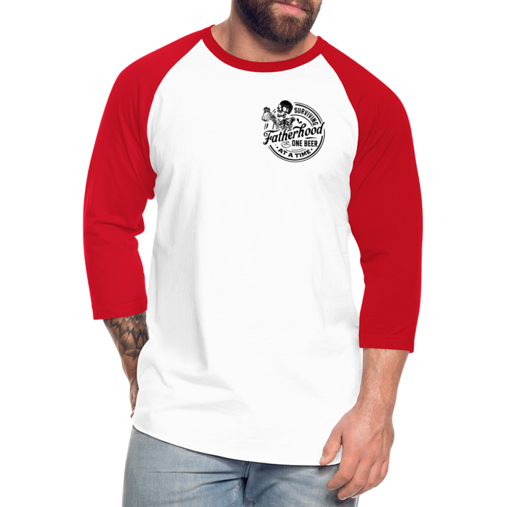 The Beer Dad Raglan - white/red