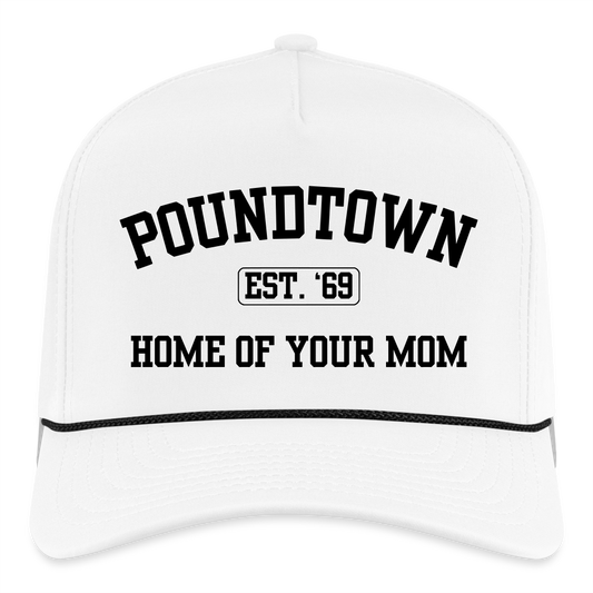 Pound town mom Rope Cap - white/black