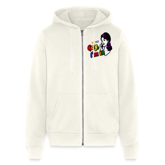 Sounds Gay Bella + Canvas Unisex Full Zip Hoodie - vintage white