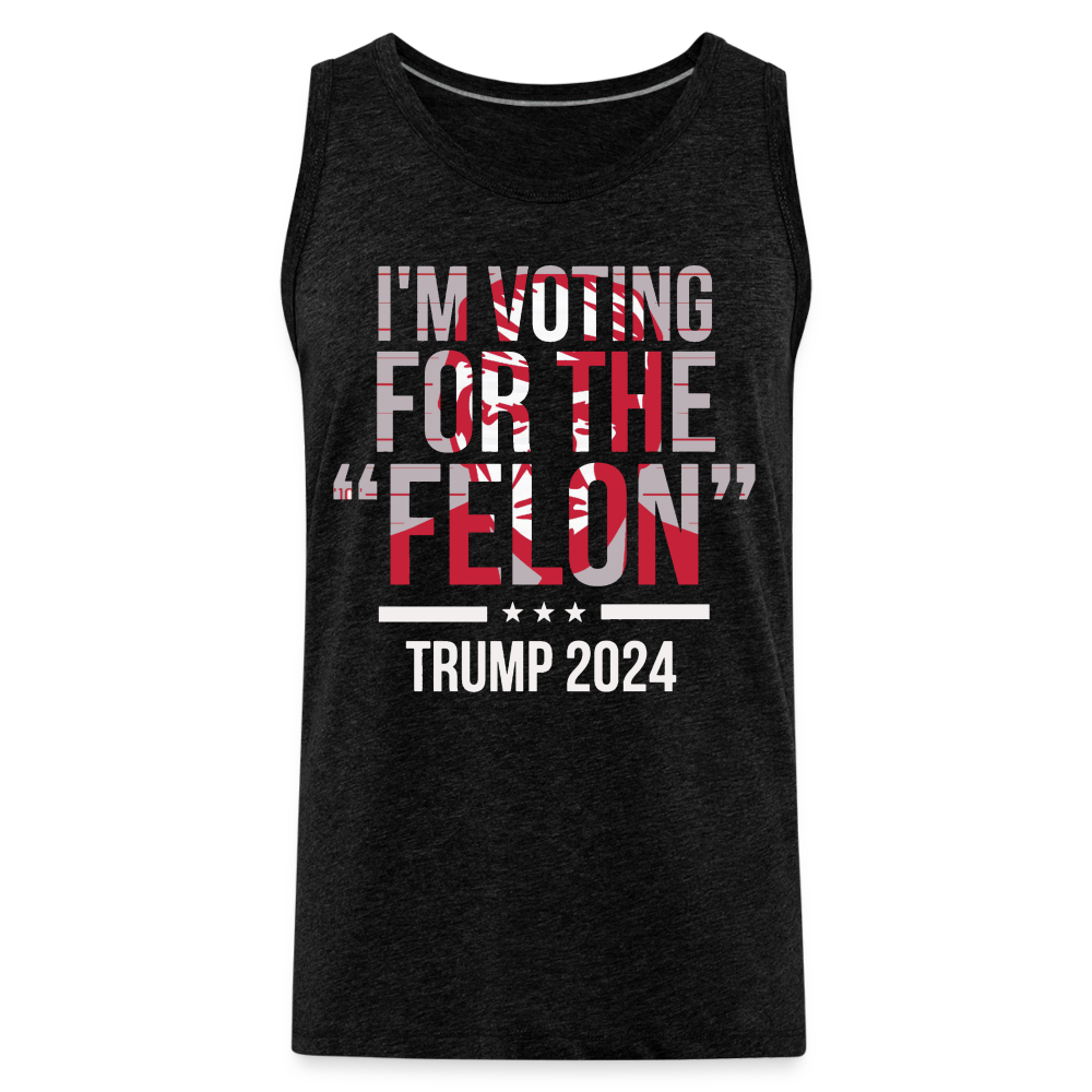 Voting for the felon trump Men’s Premium Tank - charcoal grey