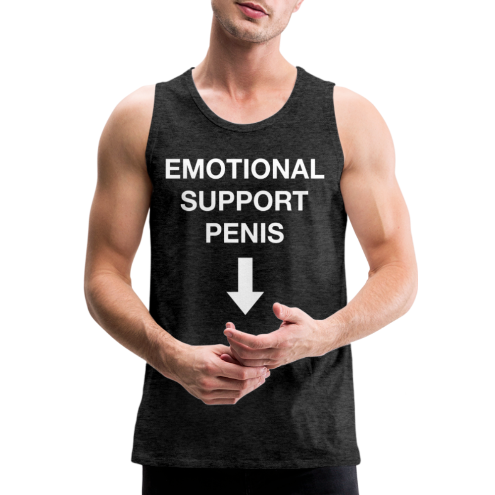 Emotional support funny lake Men’s Premium Tank - charcoal grey