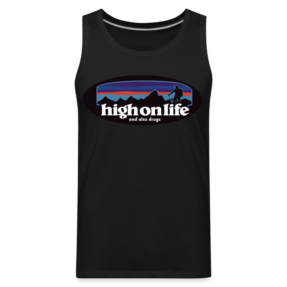 High on life funny rave lake summer Men’s Premium Tank - black