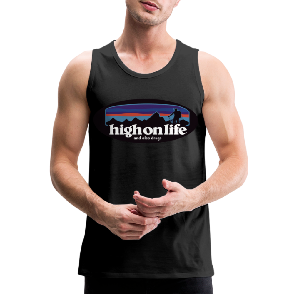 High on life funny rave lake summer Men’s Premium Tank - black