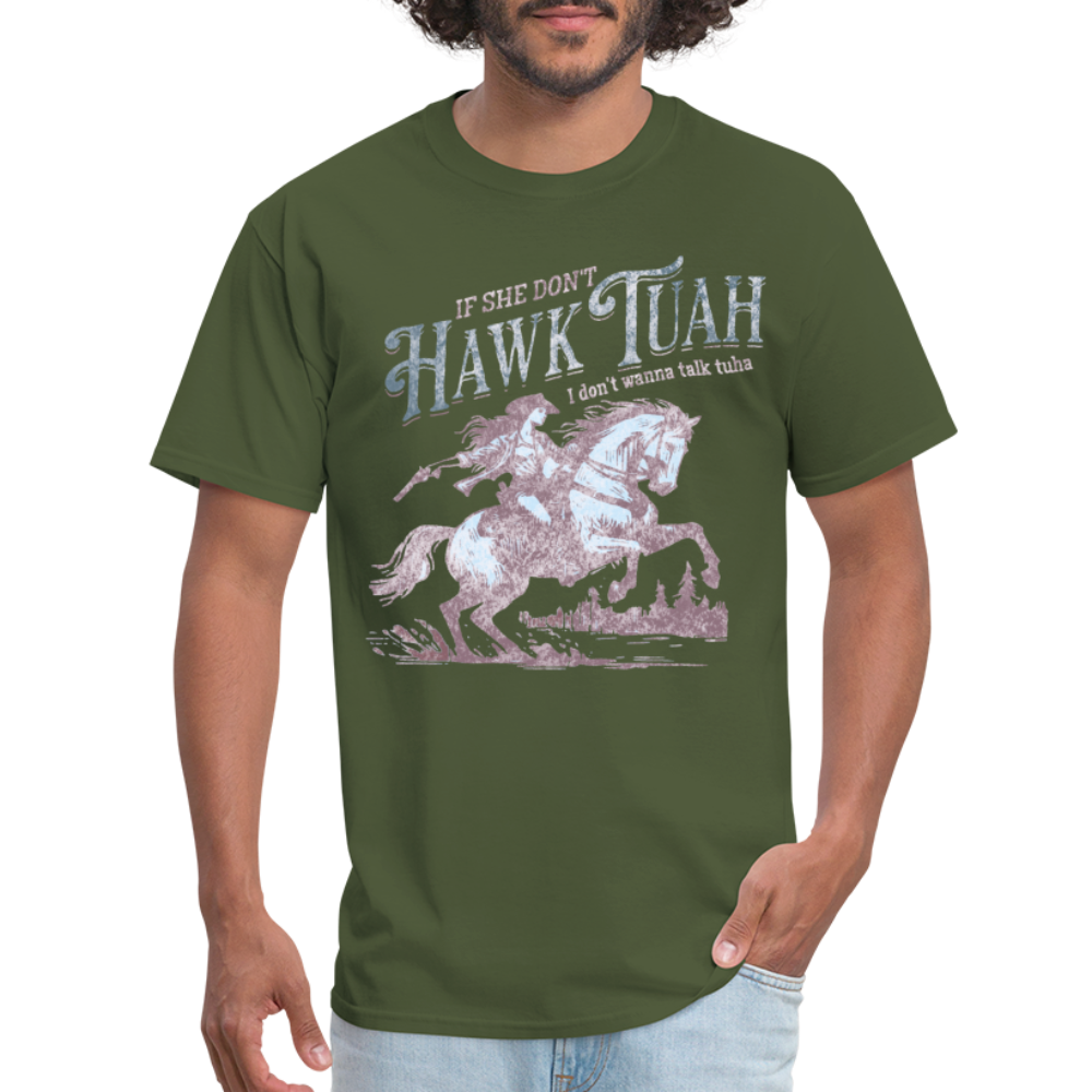 Hawk Tuah Country Unisex Classic T-Shirt - military green