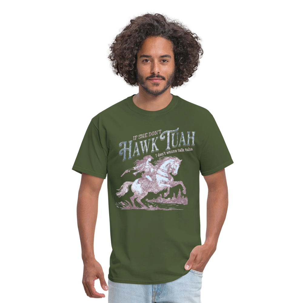 Hawk Tuah Country Unisex Classic T-Shirt - military green