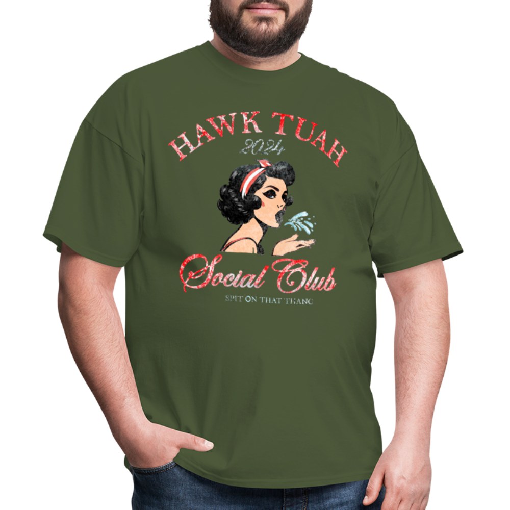 Hawk Tuah Social Club Unisex Classic T-Shirt - military green