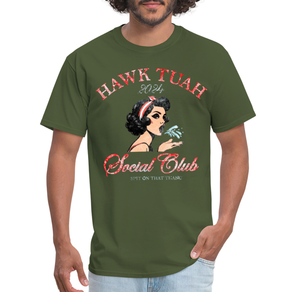 Hawk Tuah Social Club Unisex Classic T-Shirt - military green